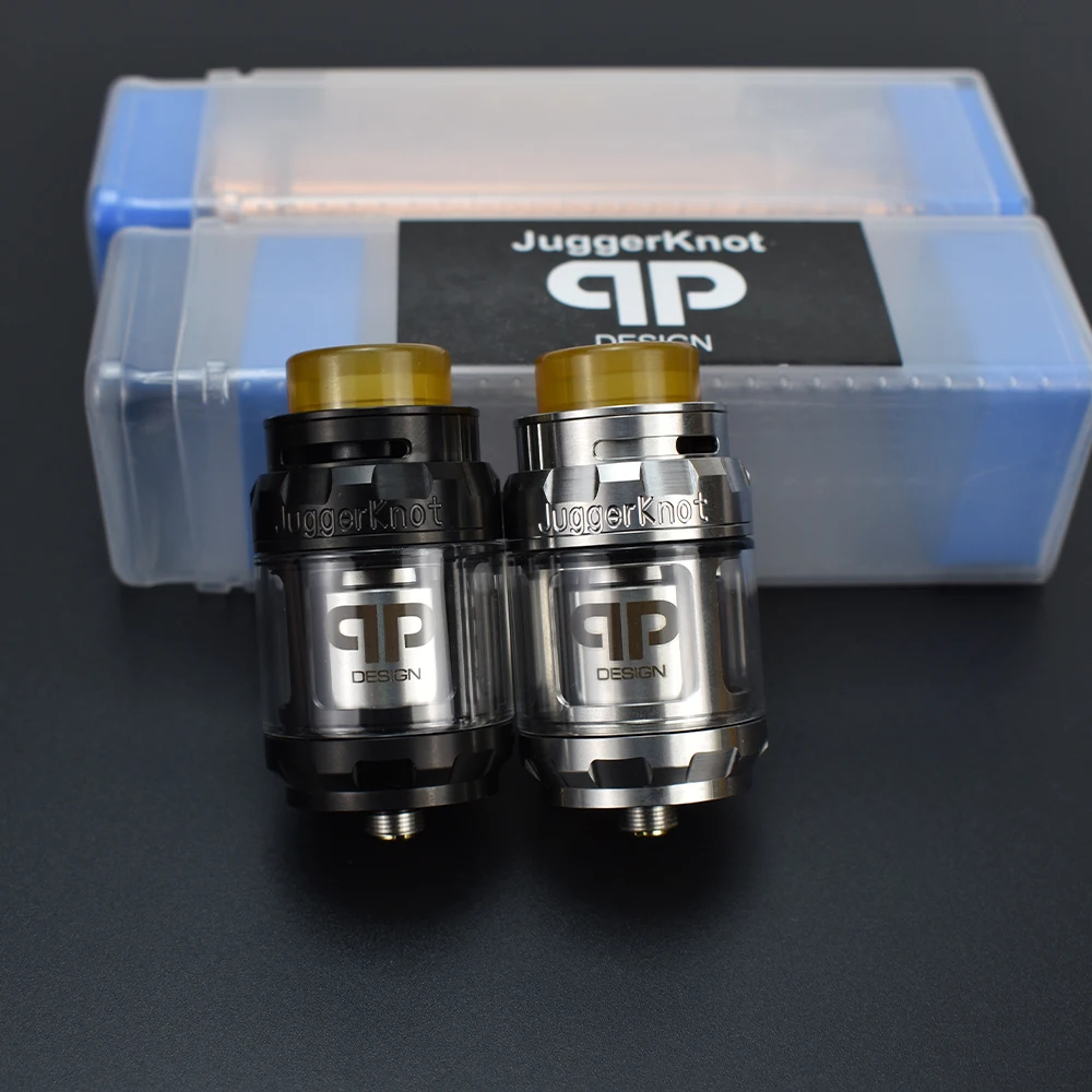 

QP Designs Juggerknot RTA Rebuildable Atomizer tank 26mm 4ml Capacity adjustable airflow Top filling tank vs QP Designs Juggerkn