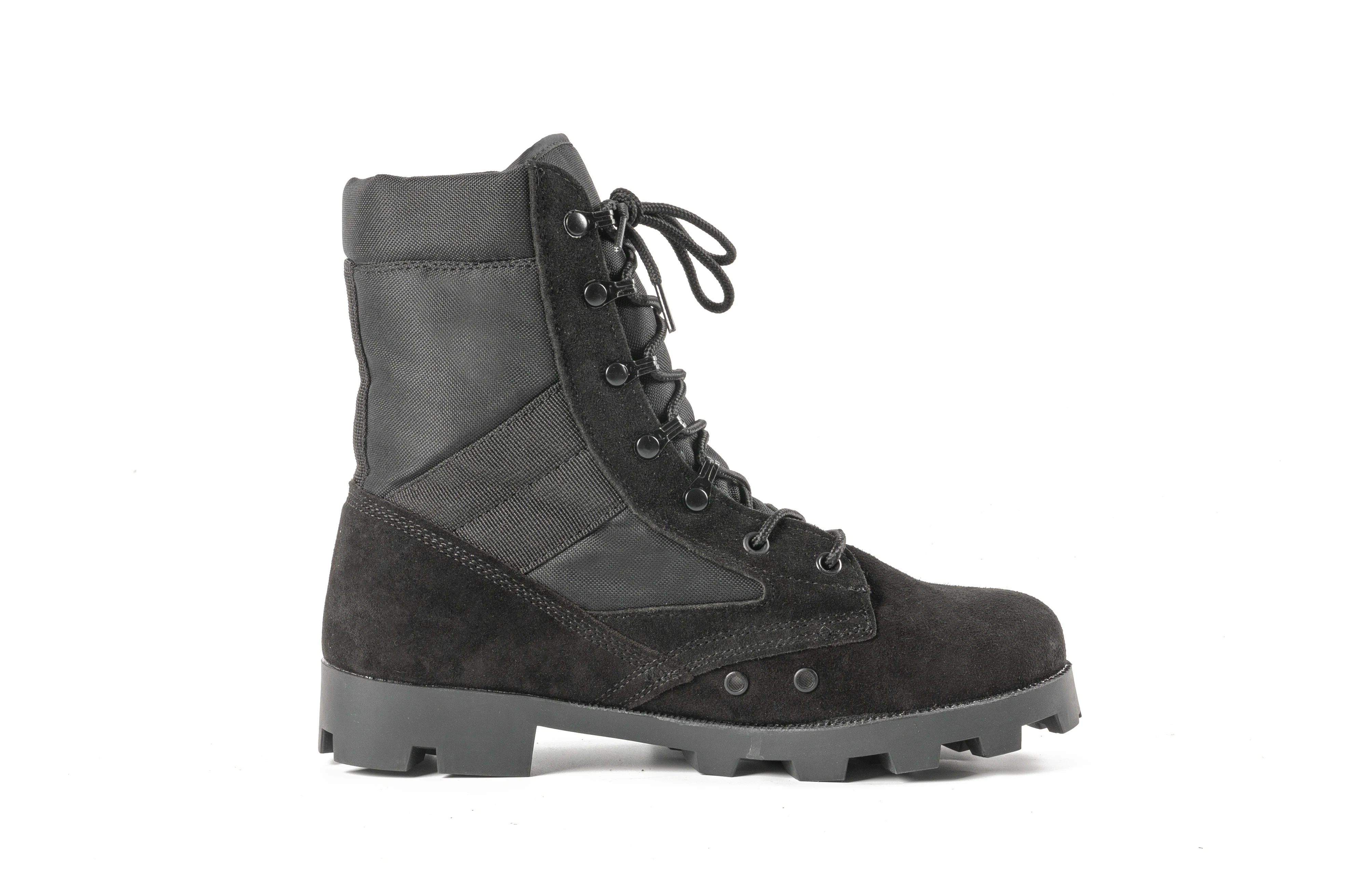 Черные армейские тактические военные ботинки из коровьей замши и кожи |