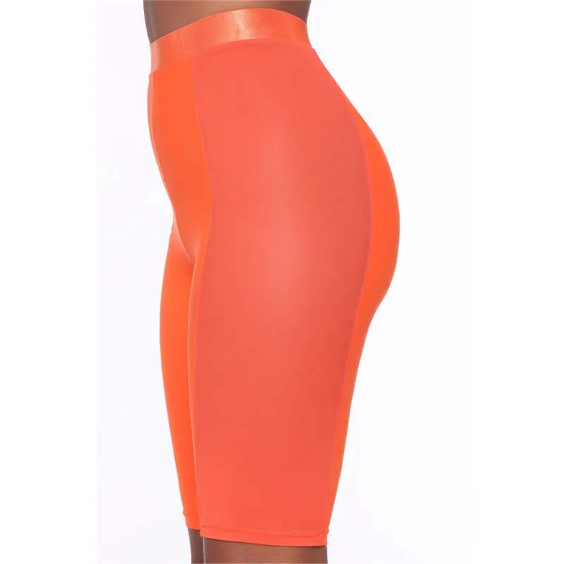 Шорты женские сетчатые с сетчатыми вставками пикантные облегающие бермуды до