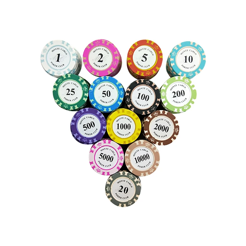50 шт./компл. набор глиняных фишек для покера 14 цветов номинальное значение монеты