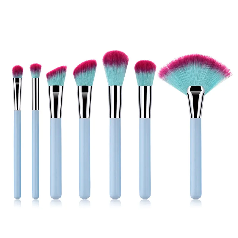 

7Pcs Makeup Brushes Set Eye Shadow Foundation Powder Eyeliner Eyelash Lip Fan Make Up Brushes Cosmetic Beauty Tool Kit