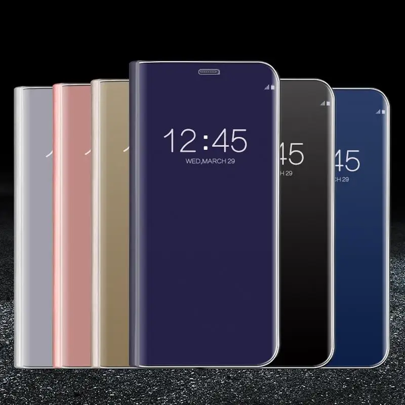 

Smart Mirror Flip Stand Leather Cases For Samsung Galaxy J4 J6 J8 A7 A9 A6 A8 Plus 2018 J3 J5 J7 A3 A5 2016 2017 S6 S7 Edge