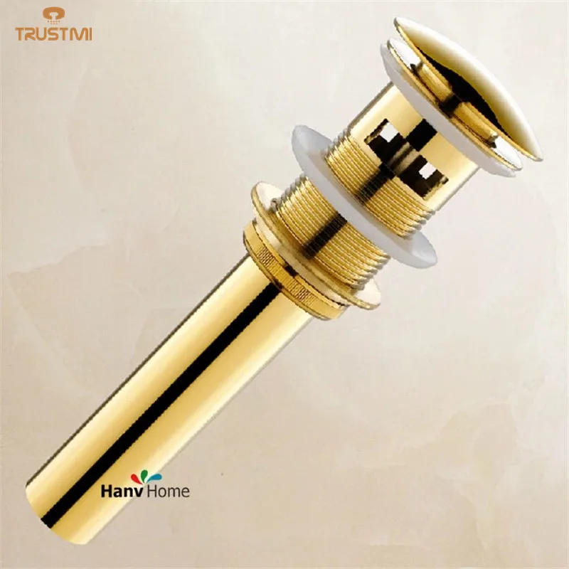 

Solid Brass Bathroom Lavatory Sink Pop Up Drain With/Without Overflow Gold Finish bathroom parts faucet accessories