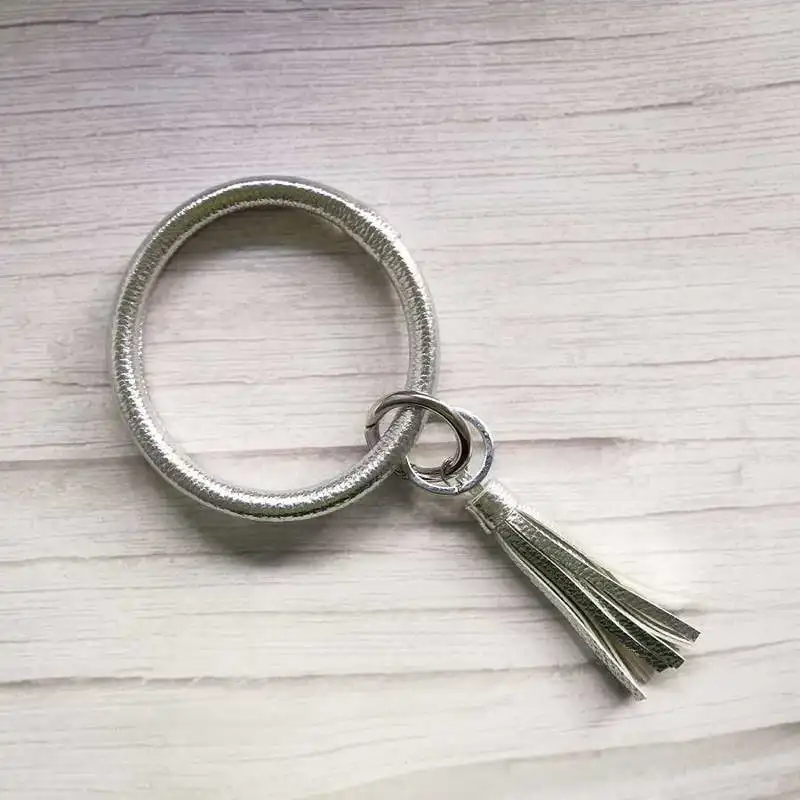 ZWPON горячая Распродажа, большой круглый брелок из искусственной кожи с кисточкой, женский браслет, брелок для девочек, брелок на запястье