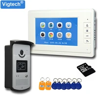 7 video doorphone photo recording function door intercom access control system infrared night vision camera with 8g tf card