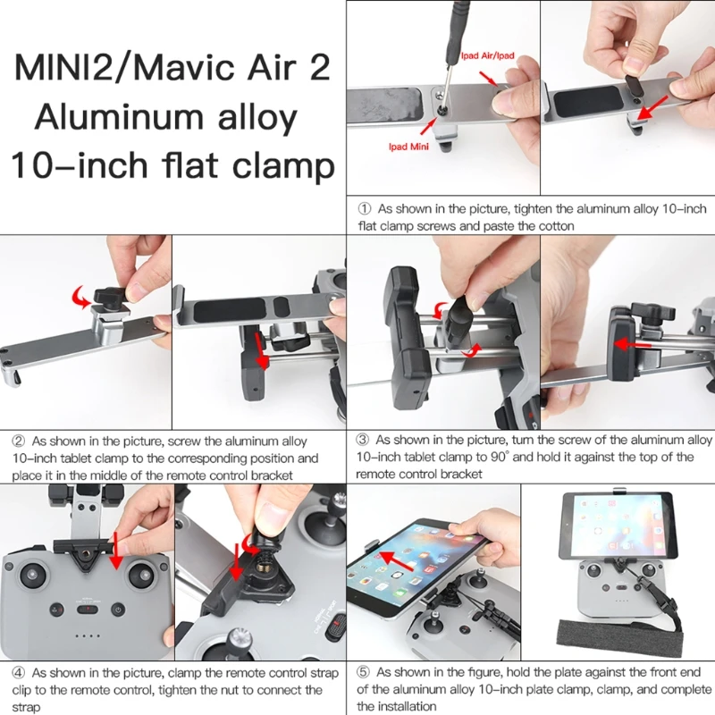 

for -DJI Mavic Mini2 Remote Control Aluminum Alloy Flat Extenson ClipwithLanyard 45BA
