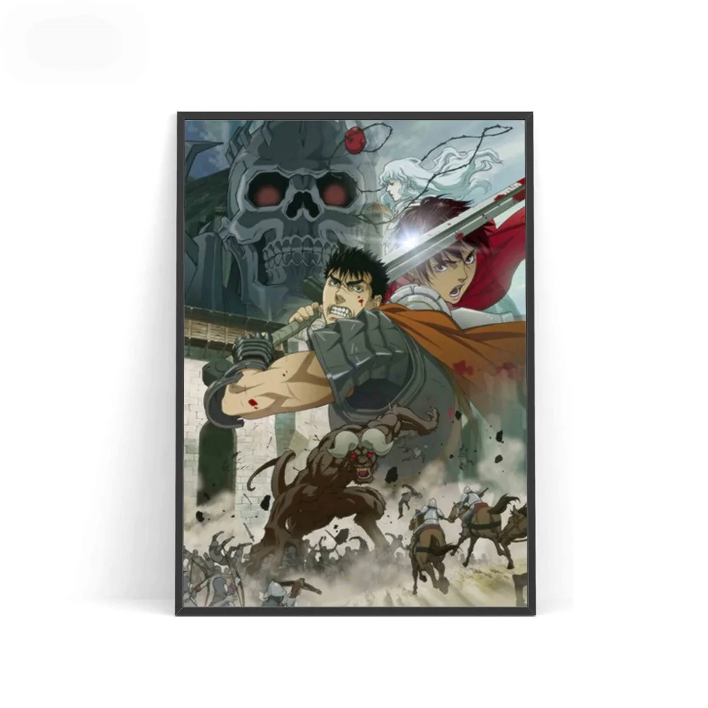 Постер Berserk Япония аниме плакаты и принты Холст Картина Настенная картина для гостиной домашний декор - Цвет: A