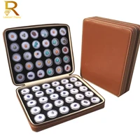 fine pu diamond carry box case 60pcs round stone box trade fair gemstone exhibition storage organizer display carry box