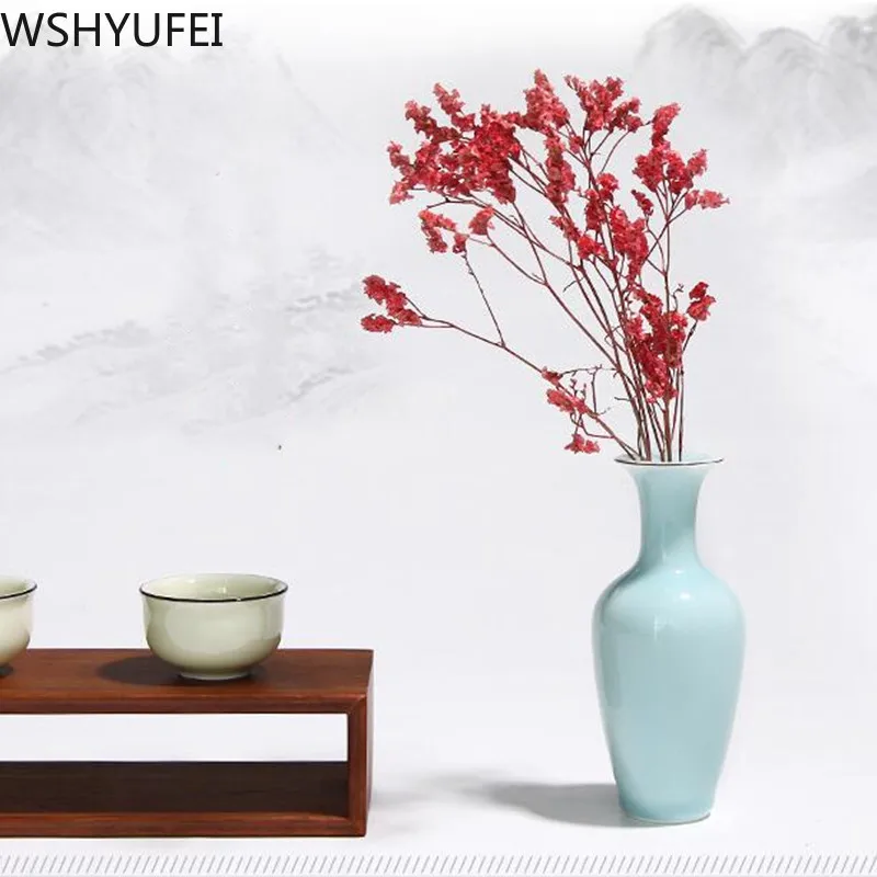 New style Celadon vase Flower arrangement hydroponic plant Office desktop fashion decoration Photo studio Decoration WSHYUFEI | Дом и сад
