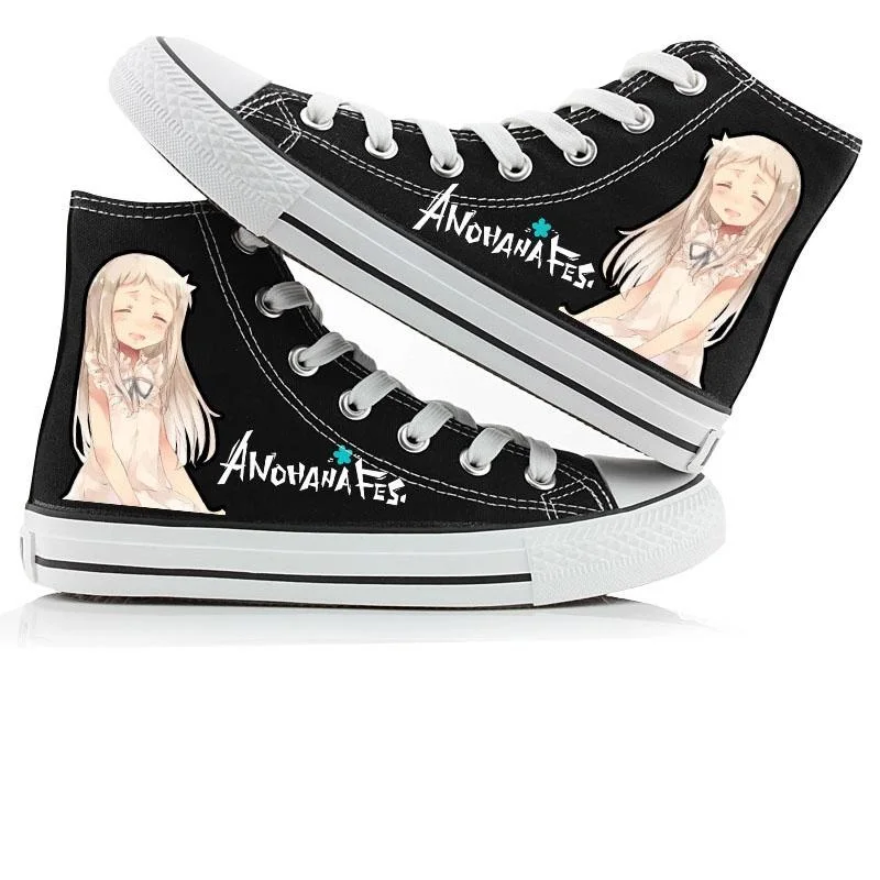 

Unisex Japan Anime ANOHANA FES Casual Shoes Yadomi Jinta Honma Meiko plimsolls Student Canvas shoes rope soled shoes