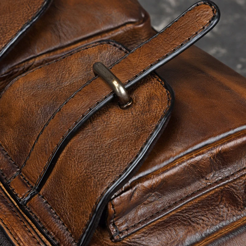 

New Vintage Messenger Bag Women's Solid CrossBody Bags Cowhide Leather Shoulder Bag Tree Paste Leather Handbags for Ladies Retro