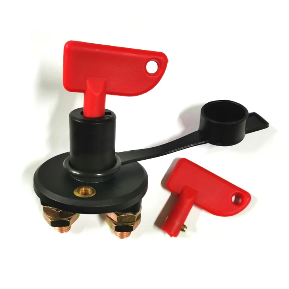 

1PCS Power Switch and 2PCS Romovable Keys M8 Two-hole Car Power Switch Knob Type Battery Anti-leakage Power-off Switch