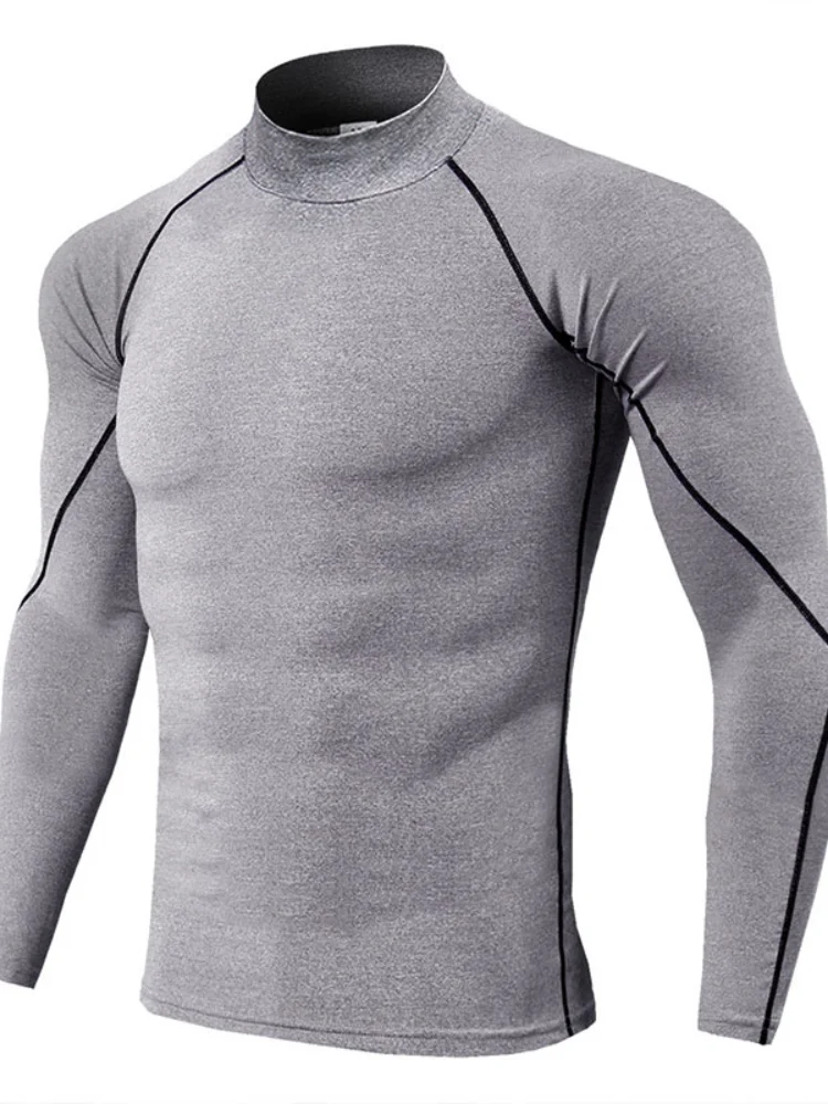 

Thermal Underwear for Men High Collar Sport Thermo Shirt Quick Dry Compressed Underwear Clothes Men Fitness Clothing