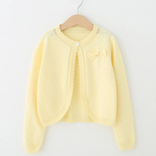 Кардиган для маленьких девочек свитер белого цвета с длинными рукавами 100%