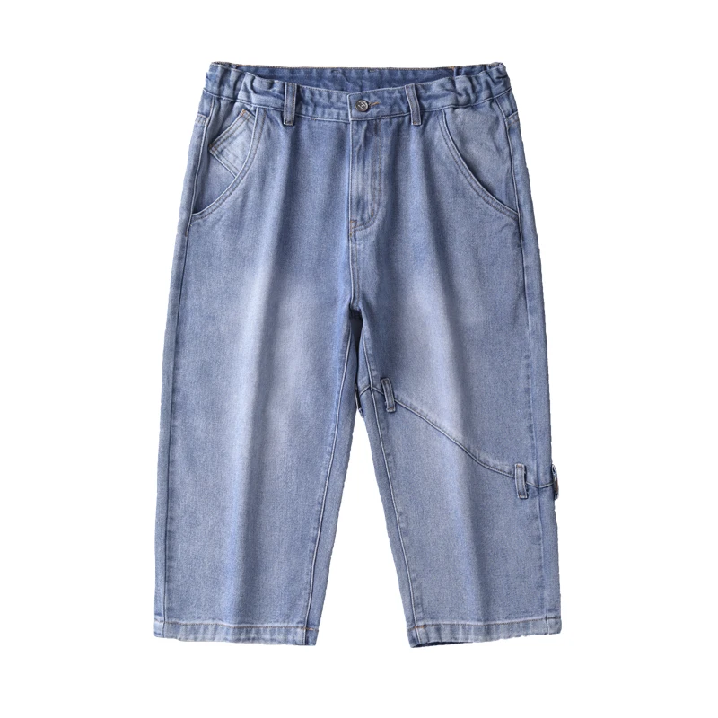 

New Arrival Fashion Summer Light Blue Oversized Denim Shorts Men Loose Knee Length Casual Jeans Plus Size 30-36 38 40 42 44 46