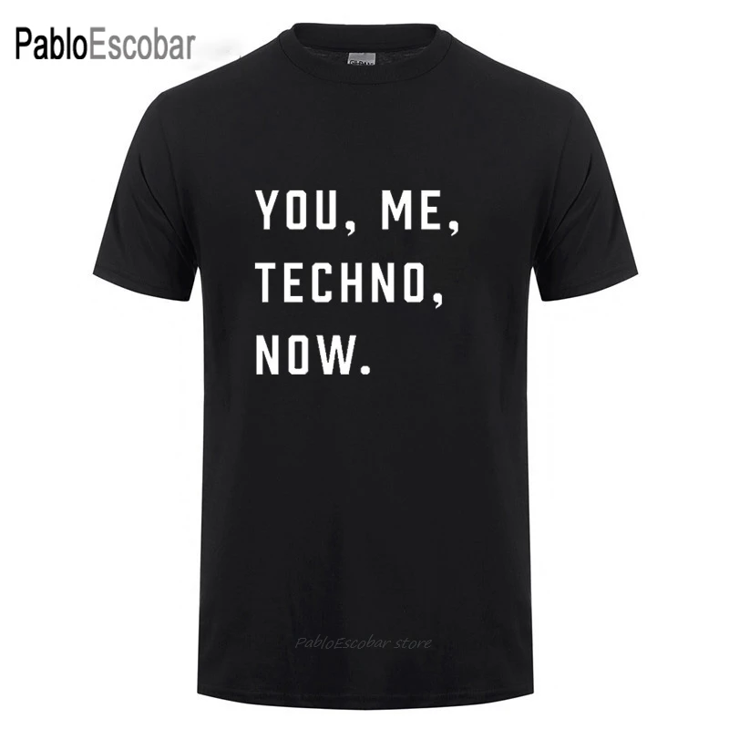 Футболка с принтом You Me TECHNO Now мужская и женская хлопковая футболка коротким