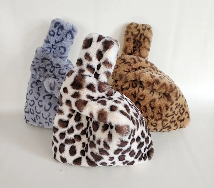 Винтажная зимняя сумка из искусственного меха норки с леопардовым узором