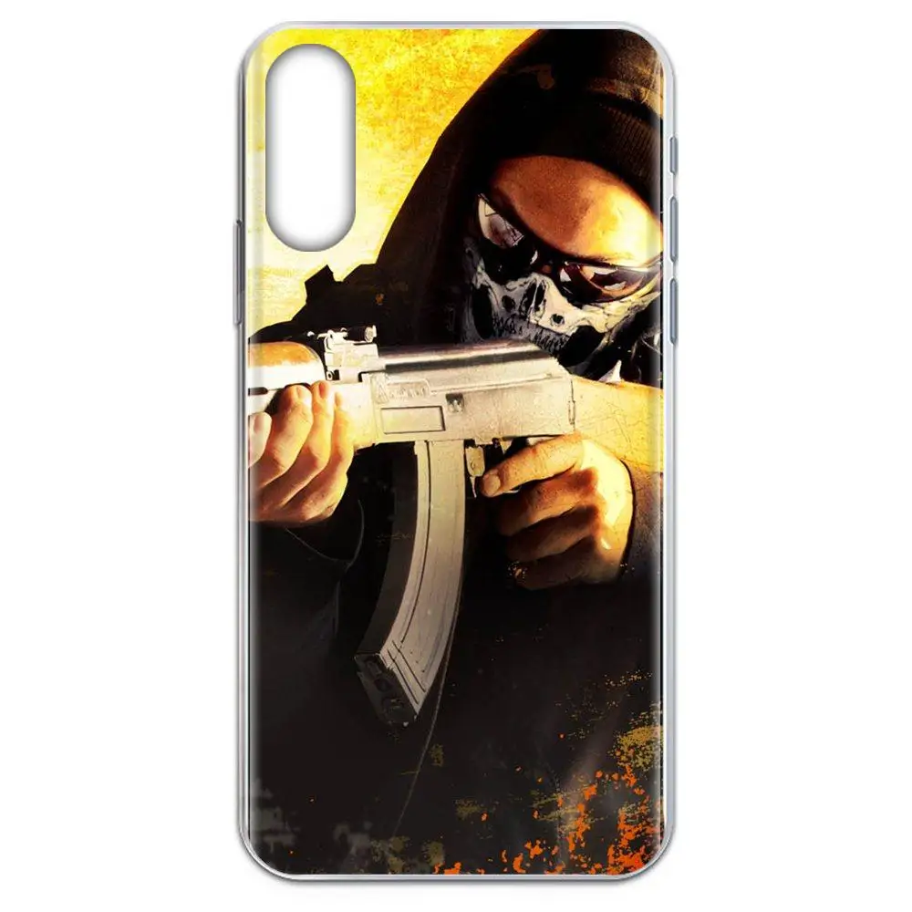 Наклейка Cs Go цветной рисунок из ТПУ розовый для Samsung Galaxy A31 A51 A71 5G A81 A90 A91 A01 A11 M31 S11 S11E