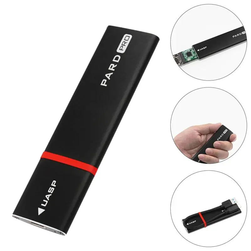 

1pc Aluminum Hard Disk Case M.2 NVME Enclosure External Hard Drive Case (Black)