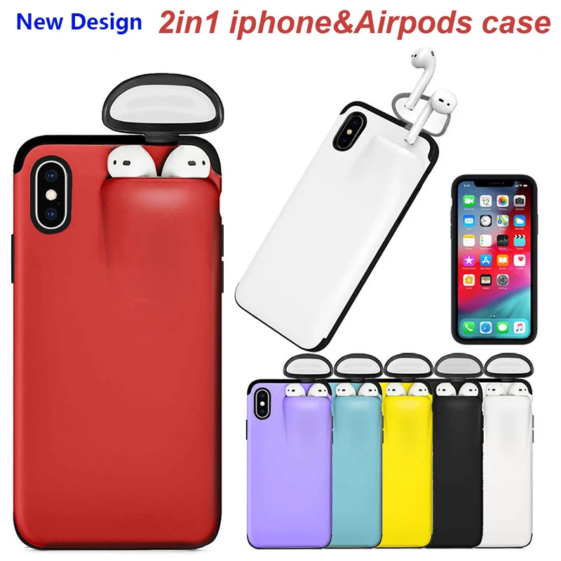 

New Design For AirPods Case Hot Sale for iPhone X Xs Max 10 7 8 Plus Case Holder Hard Cover