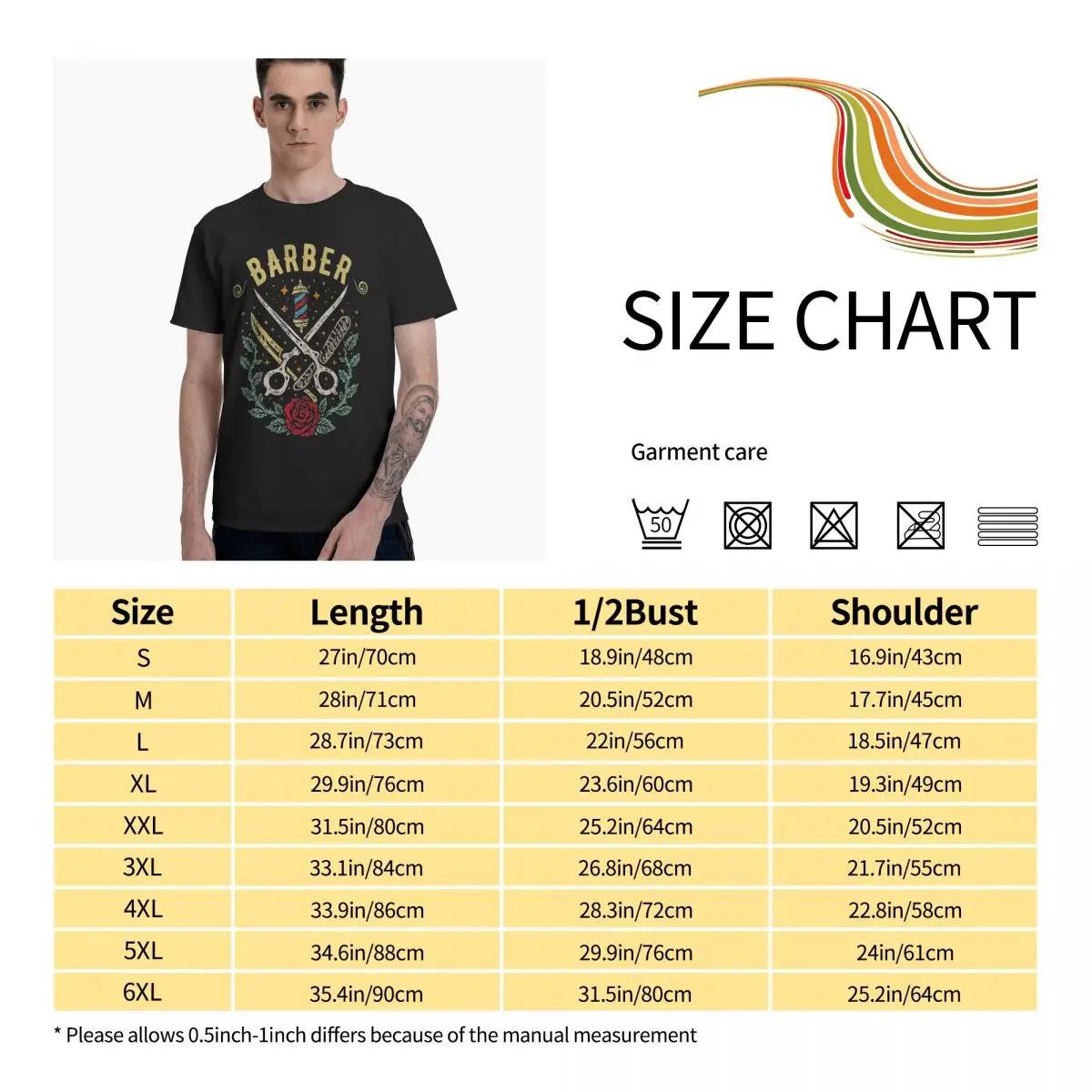

Retro Barber T Shirt Unisex New Custom 100% Cotton T Shirt Fashion Crewneck