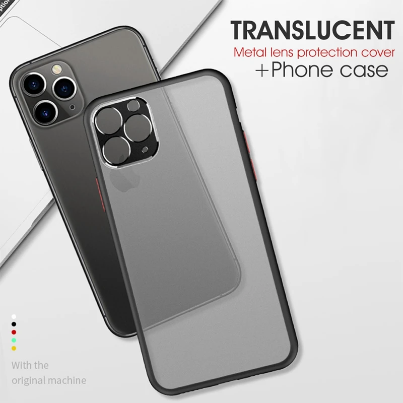 Акриловый металлический объектив матовый чехол для телефона iPhone 11 Pro Max