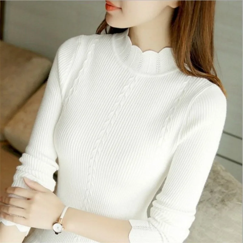 Women Sweater Turtleneck Pullover Autumn Winter Wool Thermal Sweaters Womens Clothes Knitted | Женская одежда