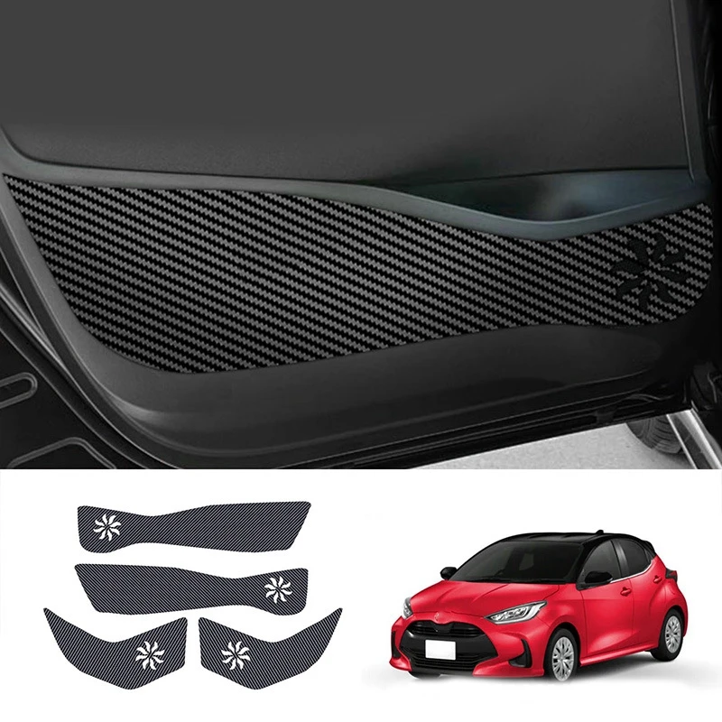 

4Pcs Car Door Anti-Kick Mat Anti-Scratch Door Mat Car Door Anti-Kick Protective Cover for Toyota Yaris