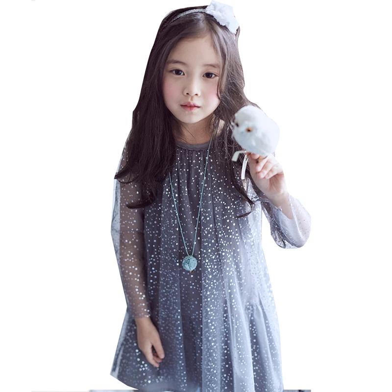 Детское платье на день рождения принцессы с длинными рукавами топы для девочек