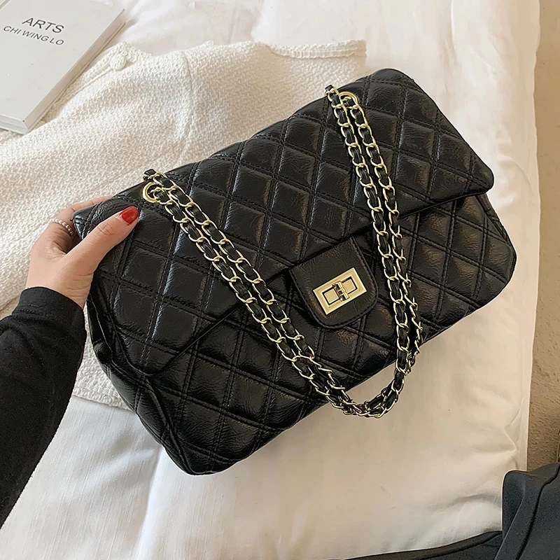 

Женская Повседневная сумка-мессенджер через плечо Lingge, черная Дорожная сумка-тоут на плечо с цепочкой, дамские сумочки, кошельки, 2021