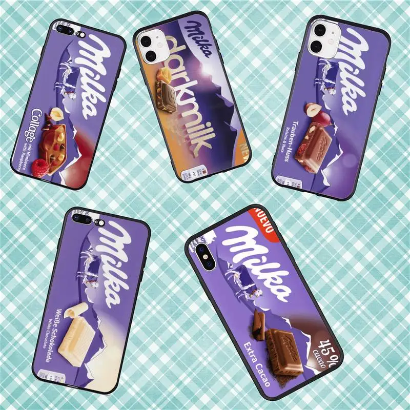 

Popolar Chocolate Milka Box Phone Case For Iphone 11 12 13 Pro Max 5s 6s 7 8 Plus X Xr Xs Max Se 2020 12 13 Mini Case Cover