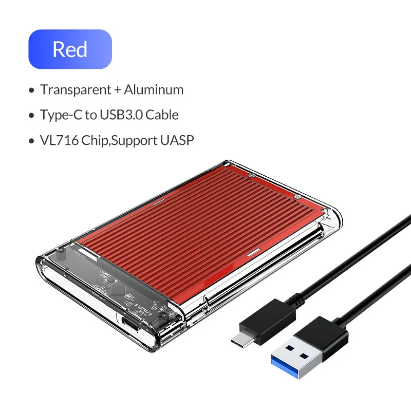 ORICO HDD корпус Чехол USB3.1 Gen1 Тип C HDD чехол 4 ТБ жесткий диск Внешний корпус Чехол 5 Гбит/с для Windows/Mac - Цвет: Red
