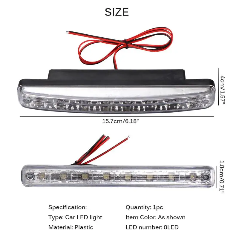 Onever 1 шт. 6000 К Автомобильный светодиодный дневной вождения бега светильник 8