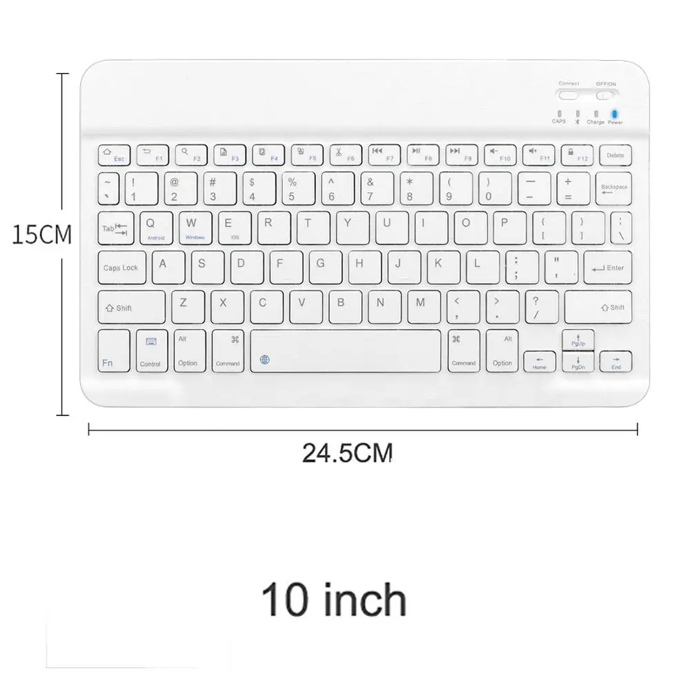 10 inch White Сенсорная Беспроводная Bluetooth клавиатура для Android планшетного ПК ноутбука Универсальная Портативная Мини Беспроводная Bluetooth клавиатура с тачпадом - Цвет: 10 inch White