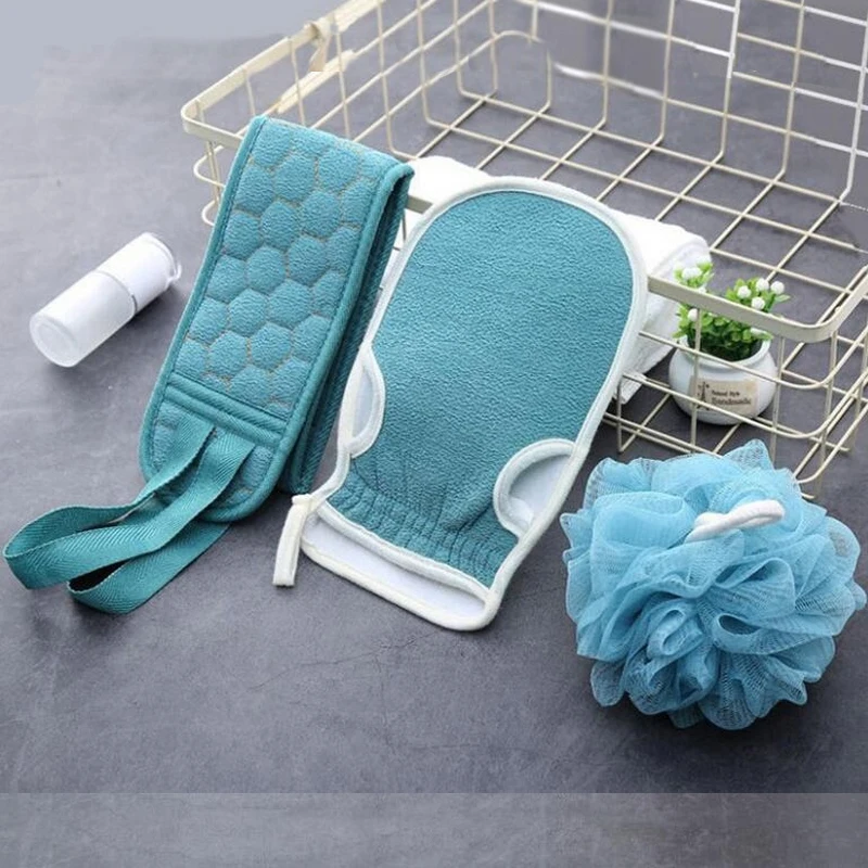 Комплект из 3 предметов Для ванной скруббер куски обратно банные махровые