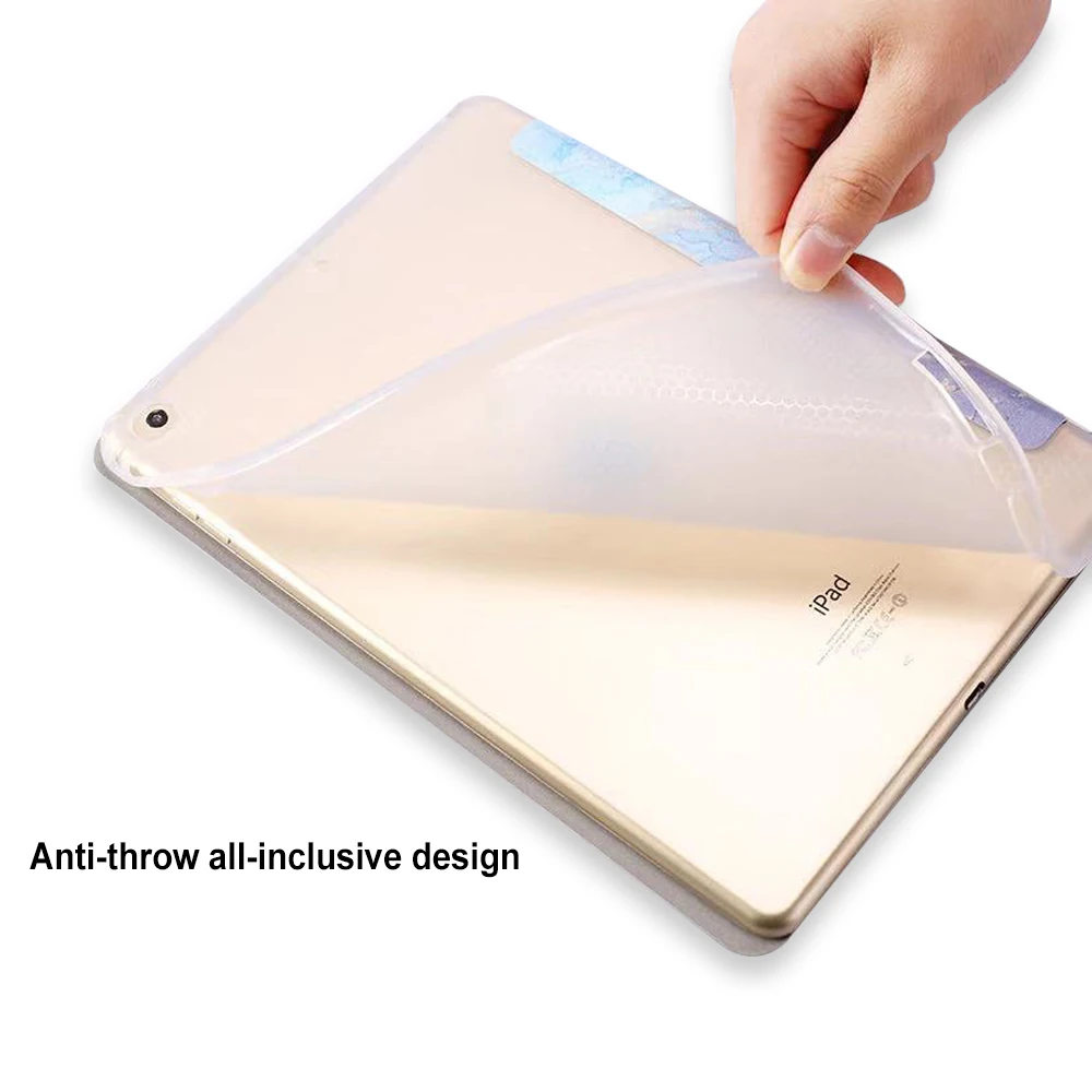 Для iPad 9 7 2018 2017 ТПУ чехол мраморный зернистый кожаный смарт-чехол для 5/6 Air 2 Mini 1/2/3