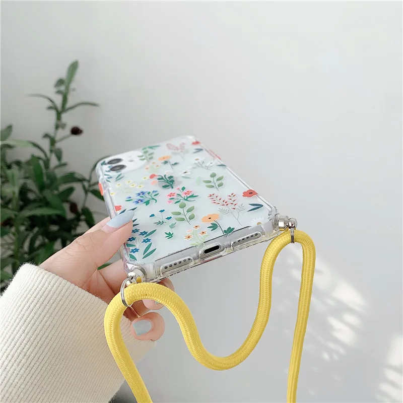 

Crossbody Strap Chain Necklace Lanyard Transparent soft phone case For iPhone 12 Pro Max 11 Pro MAX X XS XR 7 8 plus SE 2020