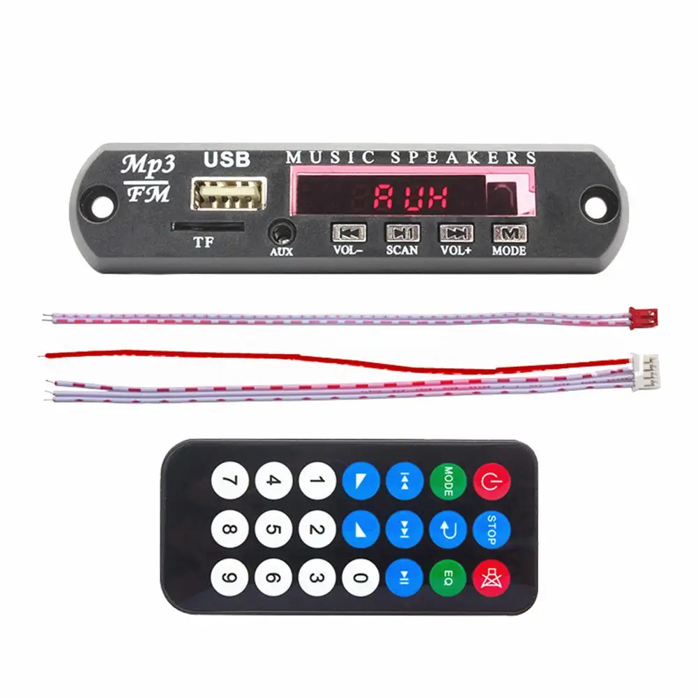 HiMISS автомобильный стерео DC12V MP3 декодер плата SD аудио модуль USB TF AUX FM Радио пульт