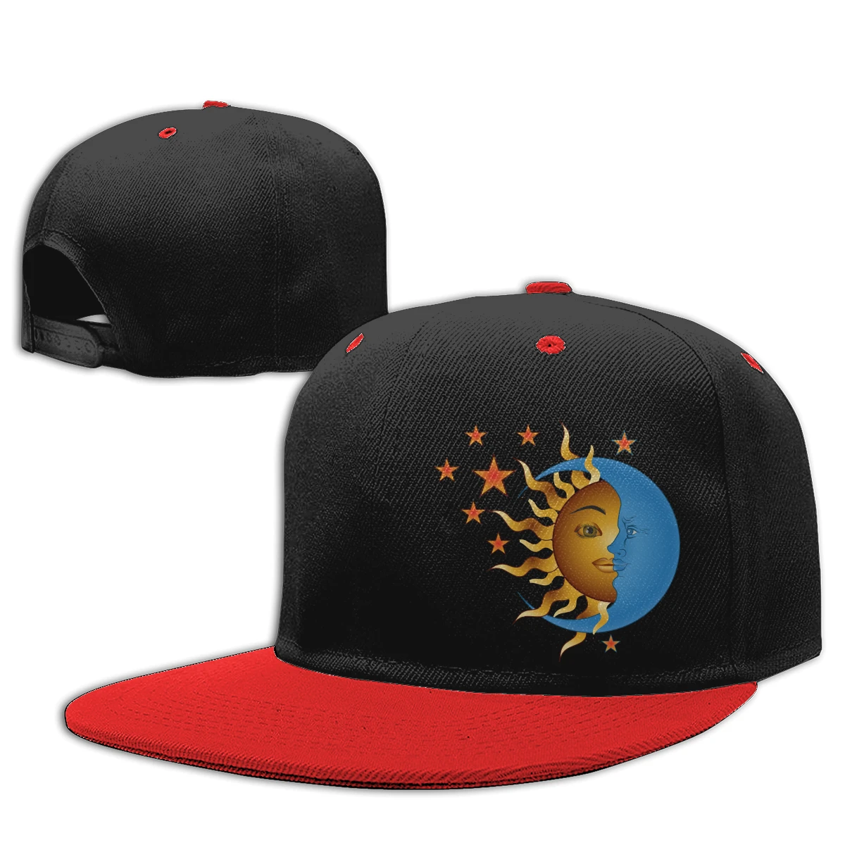 

Sun Moon Stars Graphic Street Fashion Designer T Girls' Boys Fashionable breathable Hip hop caps