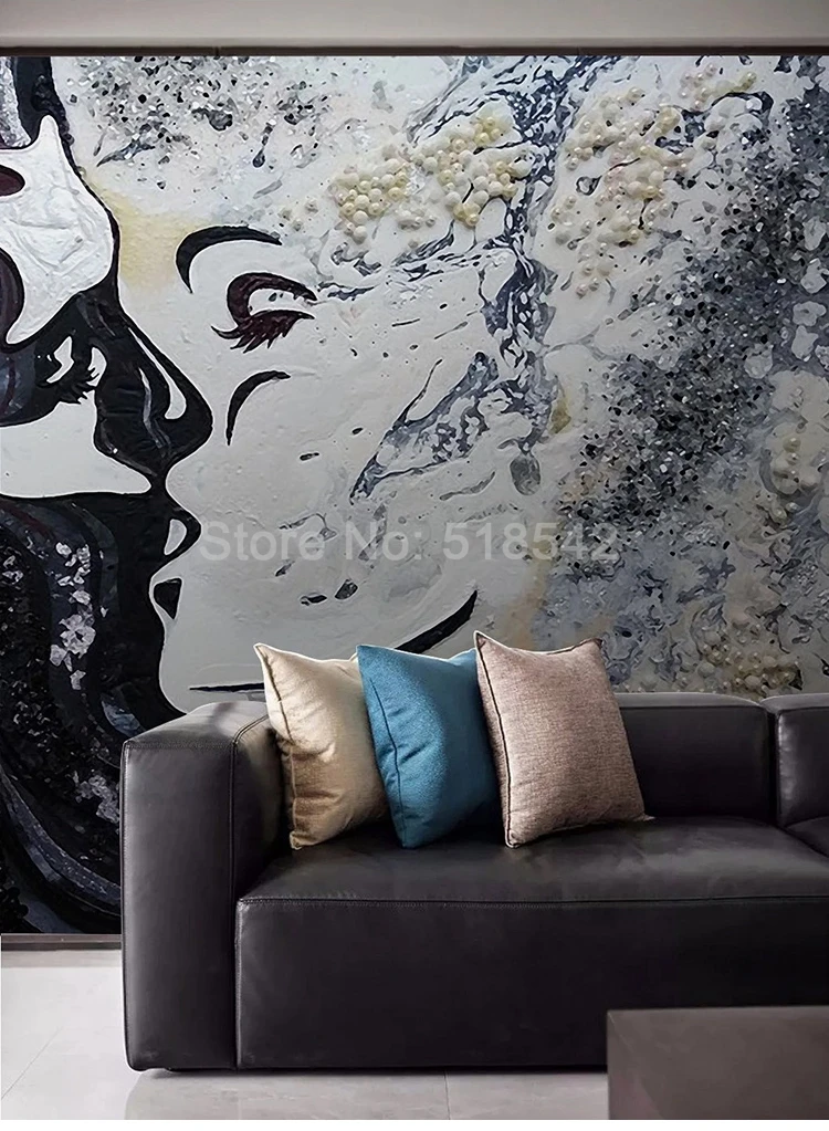 Custom Wall Murals 3D Wallpaper For Bedroom Walls Nordic Creative Hand Painted Abstract Beauty Art Wall Painting Living Room 3D