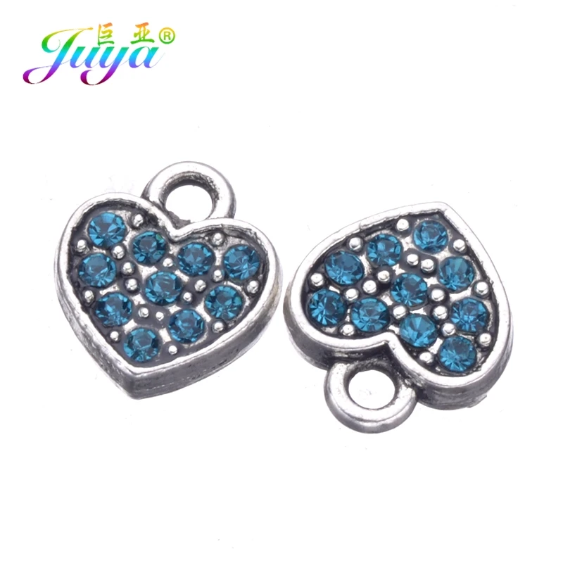 As Photo 10 Pieces Juya DIY эмалированные Очаровательные Подвески Supplis Cz Стразы в форме сердца Национальный флаг США амулеты для создания модных ювелирных изделий - Окраска металла: As Photo 10 Pieces
