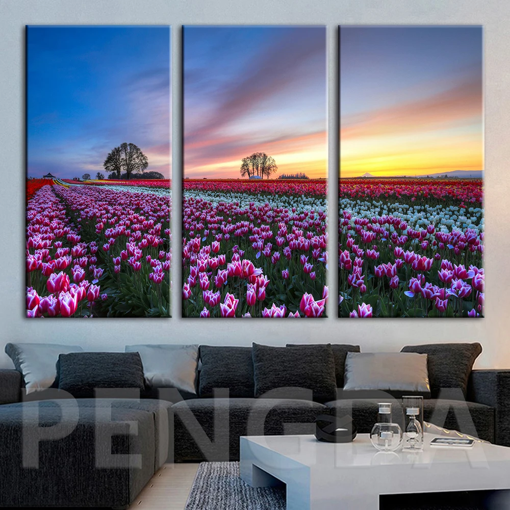 Декор для дома холст картина настенное искусство цветы джунглей плакат закат