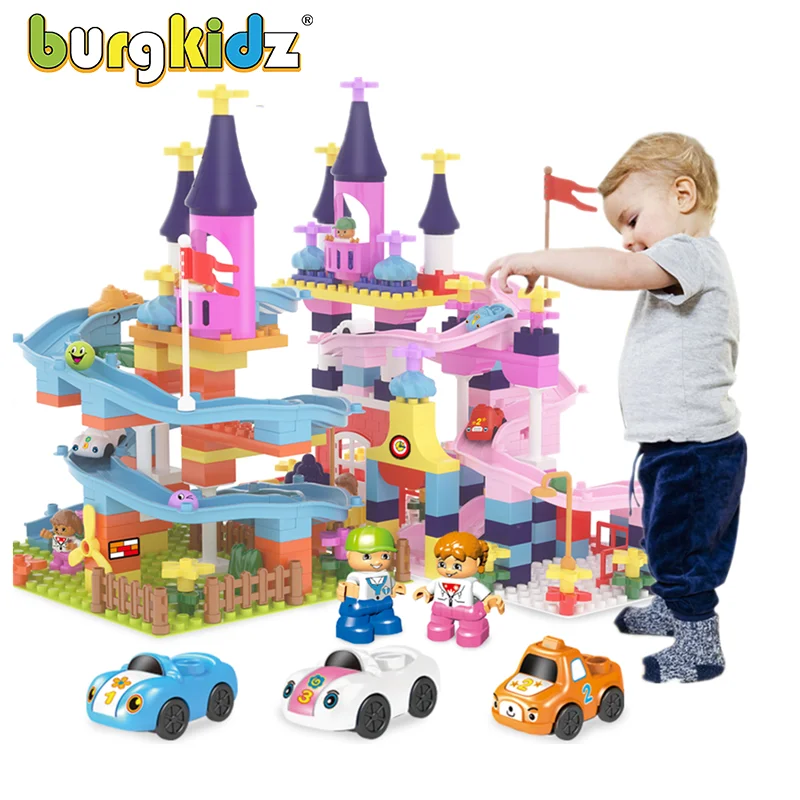 Большой конструктор marble run совместимый Классический горка замок сделай сам