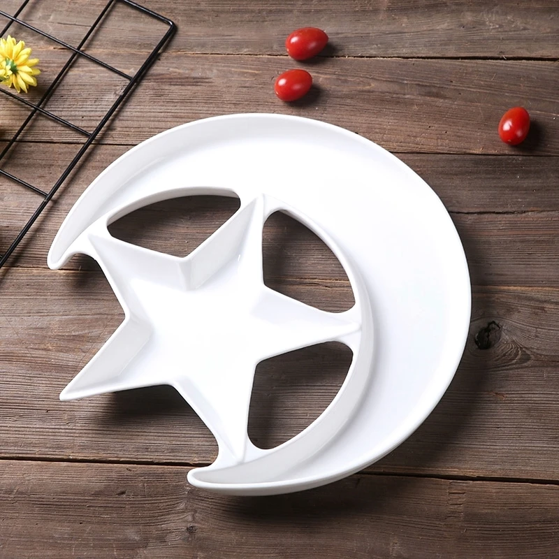 Звездный полумесяц керамика Ассорти поднос для закусок Декоративные Фарфоровые