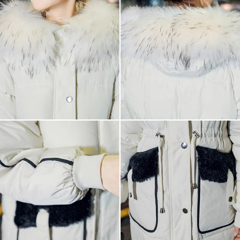 

2020 Womens Winter New Fashion Thick Fur Collar Warm Long Parkas Female Plus Size Jacket Double Pocket High Quality Coat Outwear
