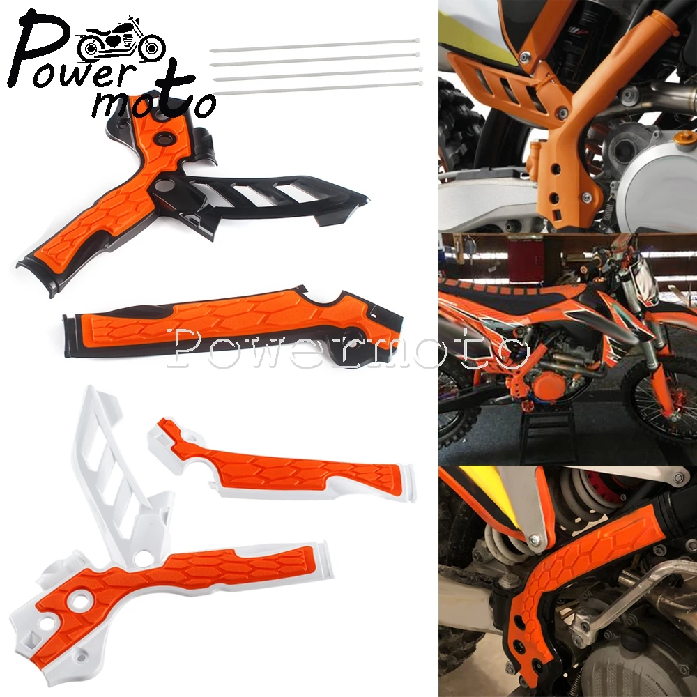 

1 пара оранжевый рукоятки для мотокросса рамка крышка предохранителя протектора для XC SX EXC XC-W XC-F SX-F 125 150 200 250 300 350 450 500 Байк