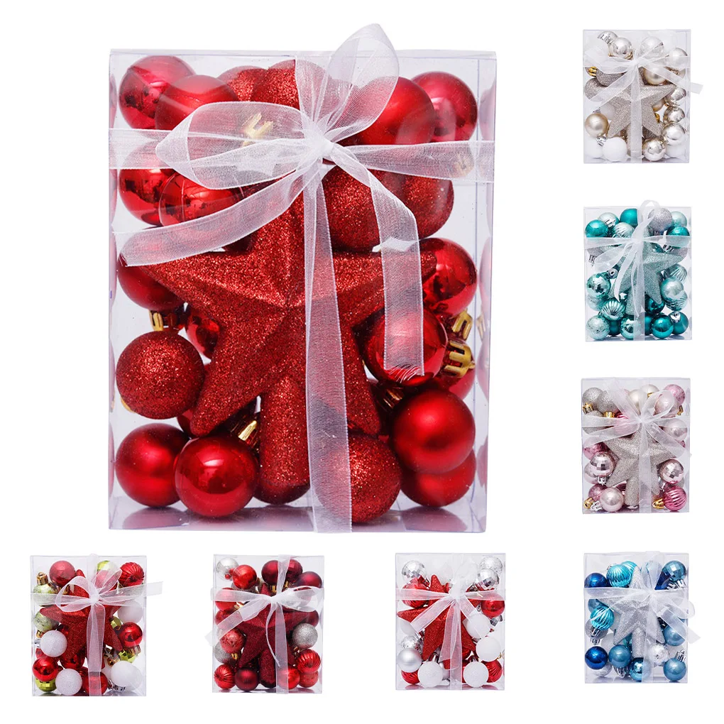 

30 Pieces/Set Christmas Baubles Set Xmas Tree Pendant Balls Decoration Home Wedding Party Decor DIY Craft Supplies