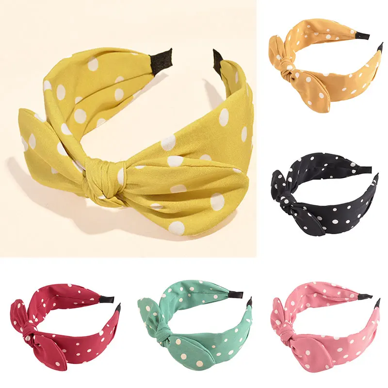 

Floral Dot Striped Headband Rabbit Ears Hair Hoop Non-Slip Bowknot Headband Makeup Wash Face Headband Cloth Hair Accessories New