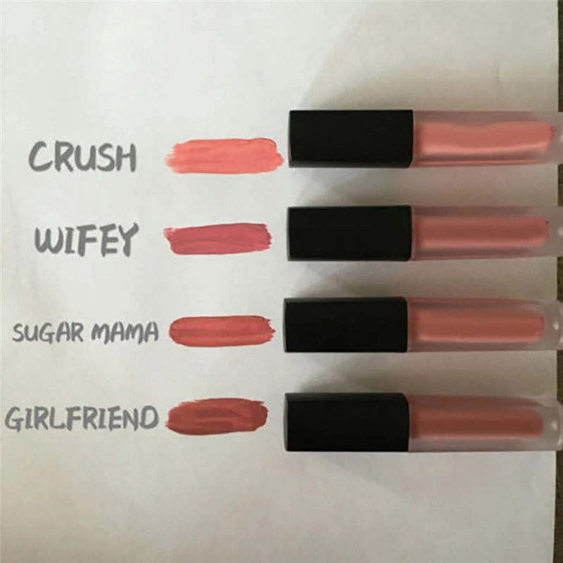Жидкая губная помада матовый набор из 4 предметов водостойкая длинная с эффектом