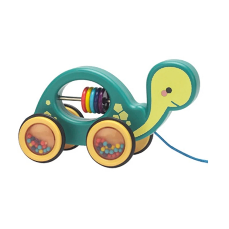 

Baby Cartoon Animal Car Pull Rope Toys Drag Vehicles Rattles Educational Gifts XX9E